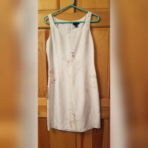 SOLD Ann Taylor silk embroidered floral dress